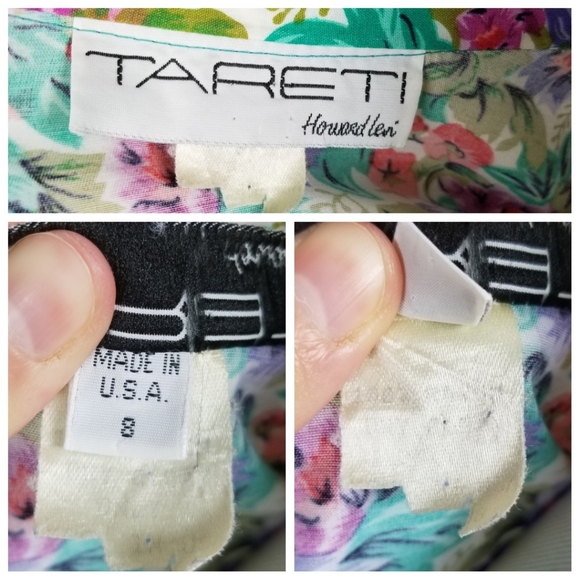 Vintage Tareti Floral Dress with Belt Medium - Picture 10 of 10